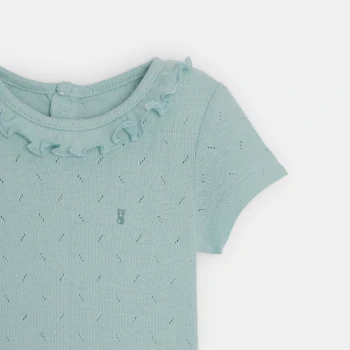 Body coton vert bébé fille (lot de 2)