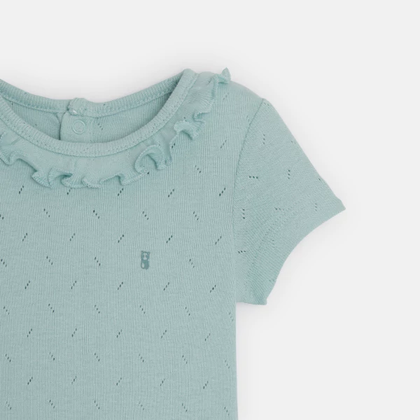 Body coton vert bébé fille (lot de 2)