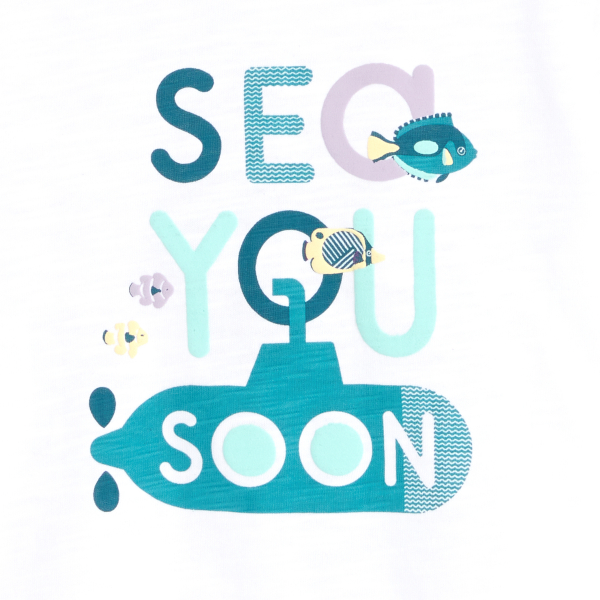Baby boy's white slogan T-shirt Baby boy's white slogan T-shirt