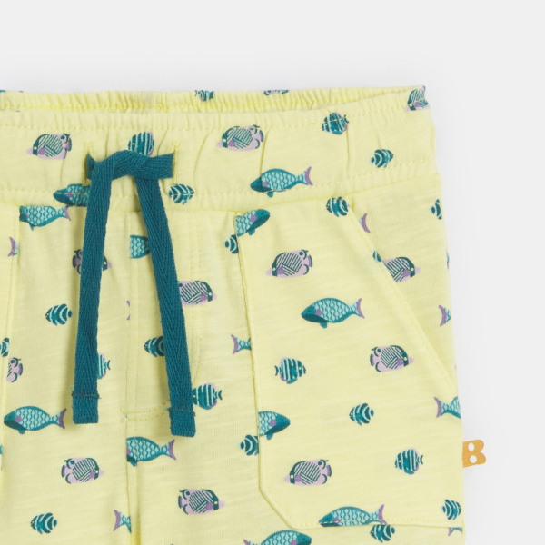 Short en jersey texturé jaune bébé garçon Short en jersey texturé jaune bébé garçon