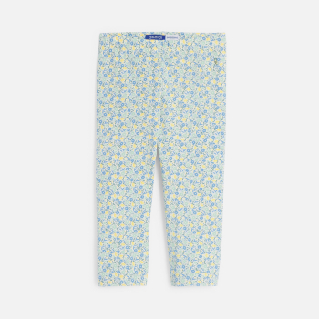 Legging court imprimé fleuri vert  Fille