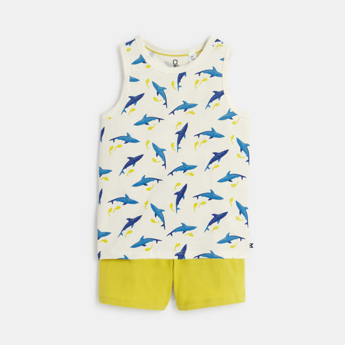 Pyja-court motif requin jaune Garçon Pyja-court motif requin jaune Garçon