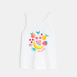 Débardeur motif fruité blanc Fille