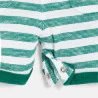 Salopette rayée en maille vert bébé garçon