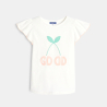 T-shirt manches courtes à message blanc Fille T-shirt manches courtes à message blanc Fille