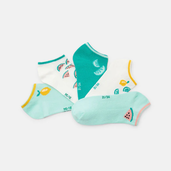 Patterned fruity trainer socks (set of 5)