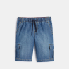 Boy's blue denim faded Bermuda shorts Boy's blue denim faded Bermuda shorts