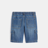 Boy's blue denim faded Bermuda shorts Boy's blue denim faded Bermuda shorts