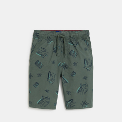 Boy's khaki printed shorts
