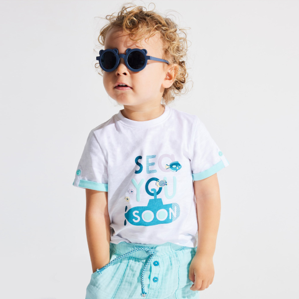 Baby boy's white slogan T-shirt Baby boy's white slogan T-shirt