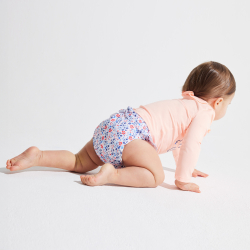 Culotte de bain à volants rose bébé fille (lot de 2)