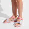 Sandale à scratch tissu multicolore fille Sandale à scratch tissu multicolore fille