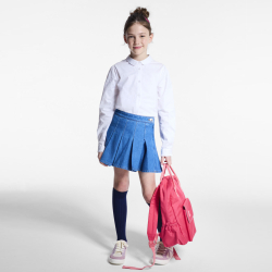Girls' plain white shirt with Peter Pan collar