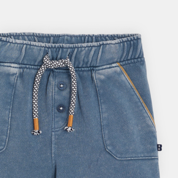 Short coton fantaisie denim bleu bébé fille Short coton fantaisie denim bleu bébé fille