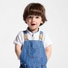 Salopette courte denim bleue bébé garçon Salopette courte denim bleue bébé garçon