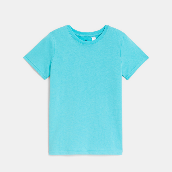T-shirt basique manches courtes bleu garçon T-shirt basique manches courtes bleu garçon