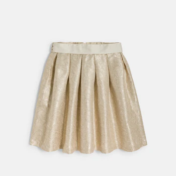 Jupe patineuse jacquard brodé doré Fille