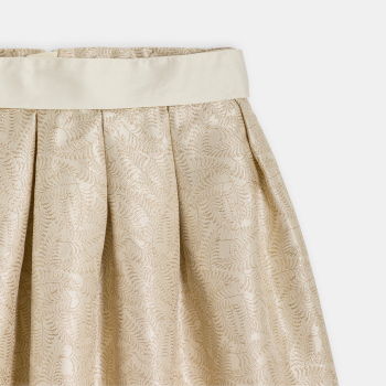 Jupe patineuse jacquard brodé doré Fille