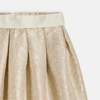 Jupe patineuse jacquard brodé doré Fille