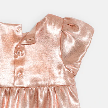 Robe chic à nœud irisée rose bébé fille
