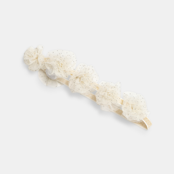 Baby girl's white tulle floral headband Baby girl's white tulle floral headband