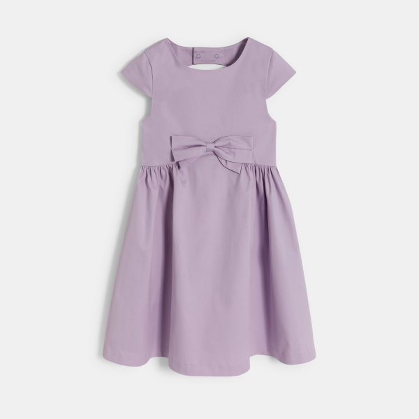 Robe chic détail nœud mauve Fille Robe chic détail nœud mauve Fille