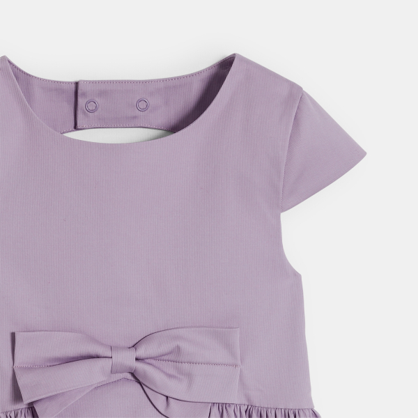 Robe chic détail nœud mauve Fille Robe chic détail nœud mauve Fille