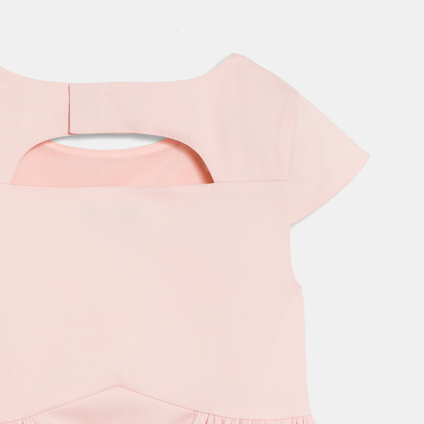 Robe avec fleurs découpées rose Fille Robe avec fleurs découpées rose Fille
