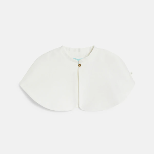Cape maille fantaisie blanc bébé fille