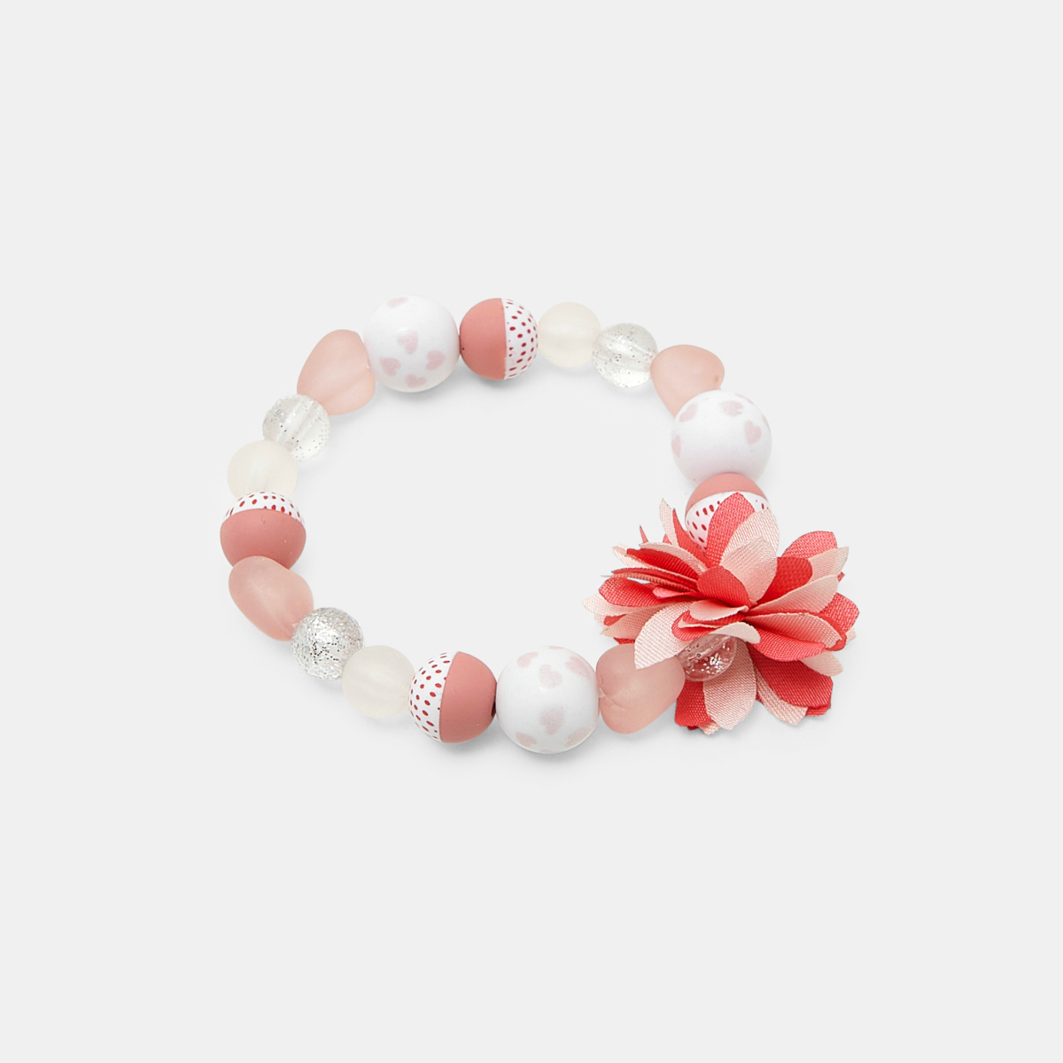 Girl's pink bead and flower bracelet Girl's pink bead and flower bracelet