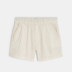 Baby boy's white linen and cotton shorts
