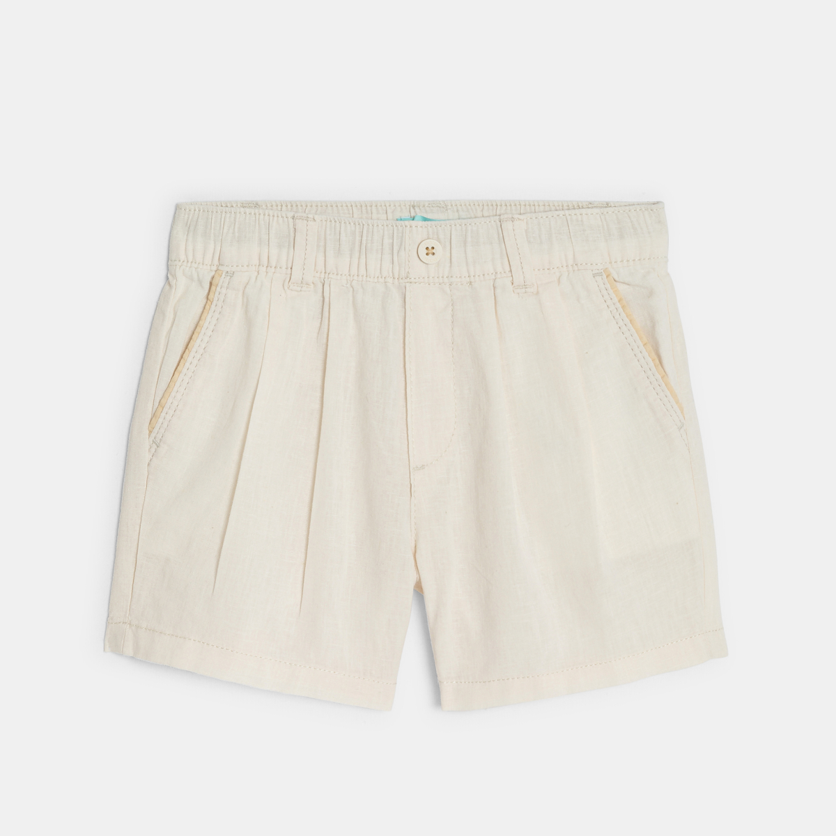 Short lin et coton blanc bébé garçon Short lin et coton blanc bébé garçon