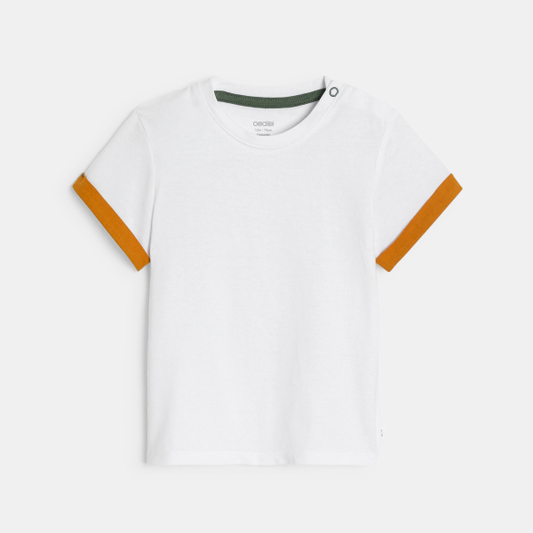 Salopette courte rayée et t-shirt marron bébé garçon Salopette courte rayée et t-shirt marron bébé garçon