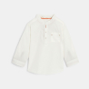 Chemise coton fantaisie col tunisien blanc bébé garçon Chemise coton fantaisie col tunisien blanc bébé garçon