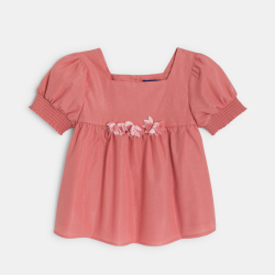 Blouse à fleurs vieux rose...