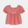 Blouse à fleurs vieux rose Fille Blouse à fleurs vieux rose Fille