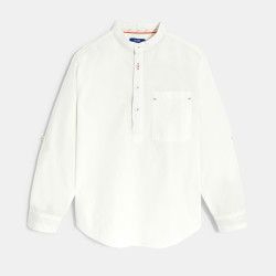 Chemise liquette unie blanc Garçon