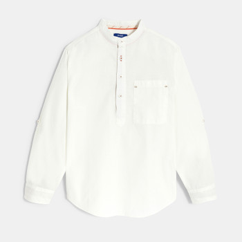Chemise liquette unie blanc Garçon