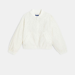 Blouson bomber brodé blanc...