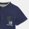 Boy's navy blue short-sleeve palm tree polo shirt Boy's navy blue short-sleeve palm tree polo shirt