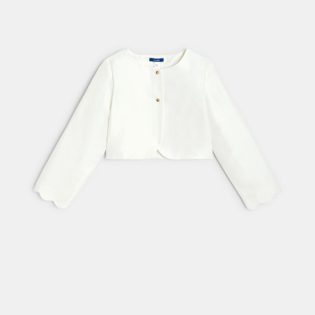 Veste courte style boléro blanc Fille Veste courte style boléro blanc Fille