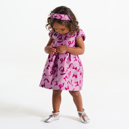 Robe chic nœuds mauve bébé fille Robe chic nœuds mauve bébé fille