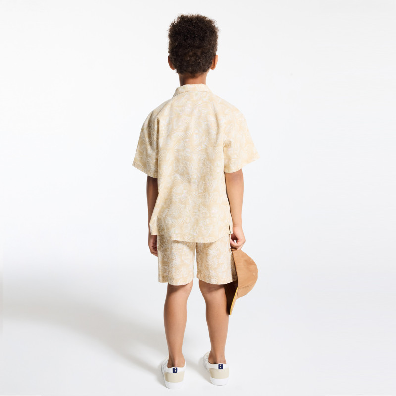 Bermuda imprimé coton fantaisie beige bébé garçon Bermuda imprimé coton fantaisie beige bébé garçon