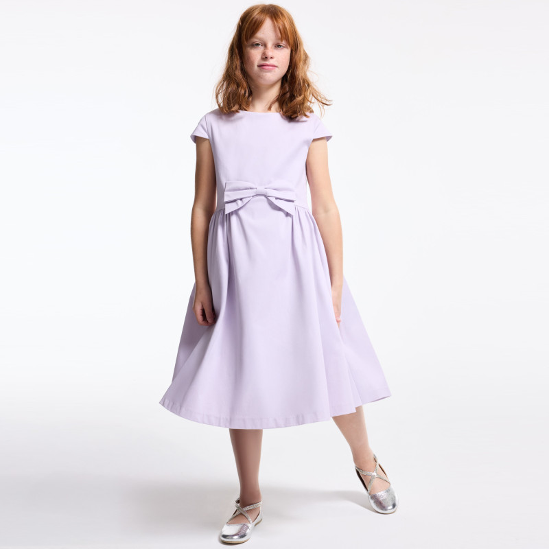 Robe chic détail nœud mauve Fille Robe chic détail nœud mauve Fille