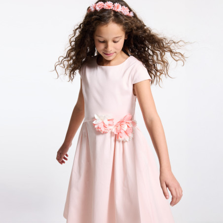 Robe avec fleurs découpées rose Fille Robe avec fleurs découpées rose Fille
