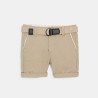 Short coton et lin à revers beige bébé garçon Short coton et lin à revers beige bébé garçon