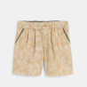 Baby boy's beige printed patterned cotton Bermuda shorts