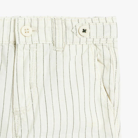 Bermuda chino rayé orange bébé garçon