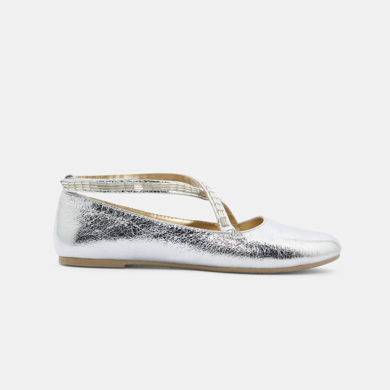 Ballerine croisée irisé gris fille Ballerine croisée irisé gris fille