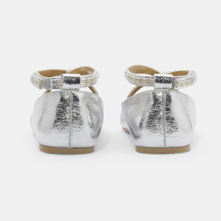 Ballerine croisée irisé gris fille Ballerine croisée irisé gris fille